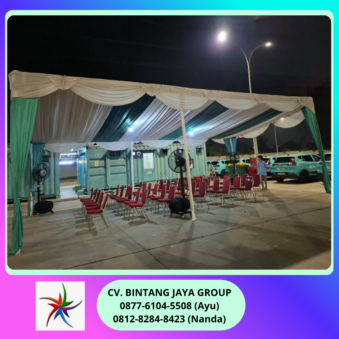 Sewa Tenda Serut Hijau Putih,Kursi Susun Bekasi 0812-8284-8423